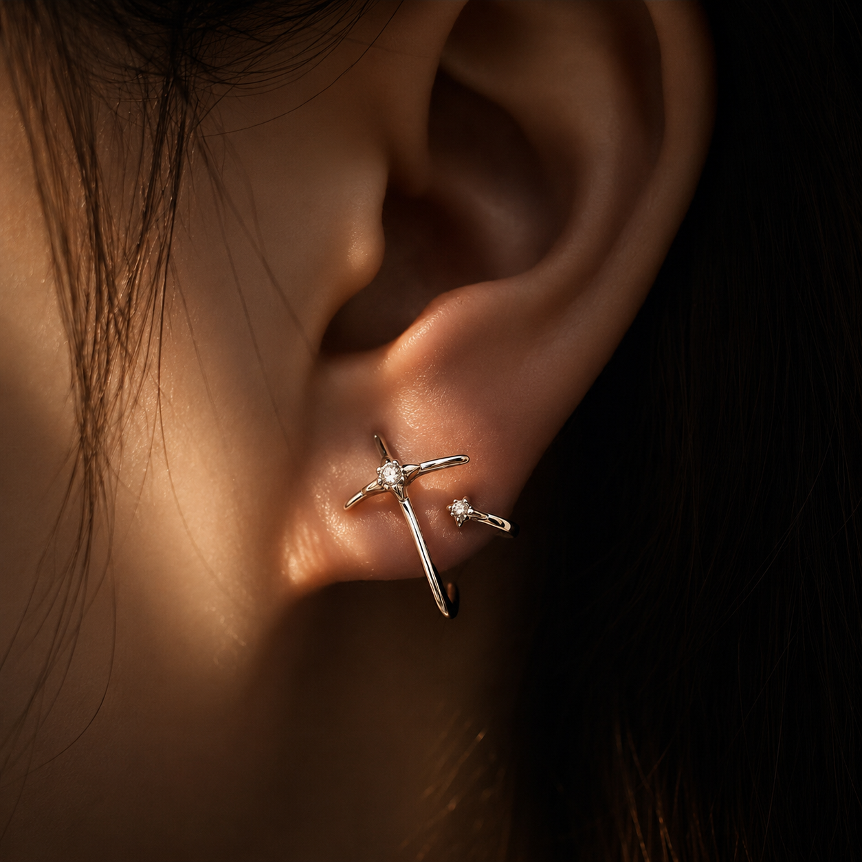 Starbound Arc Earrings (2-in-1 Style)