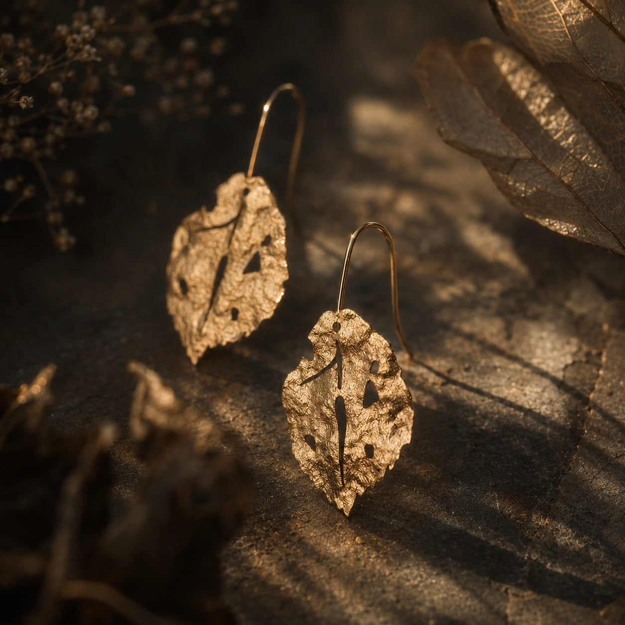 Weathered Leaf Earrings