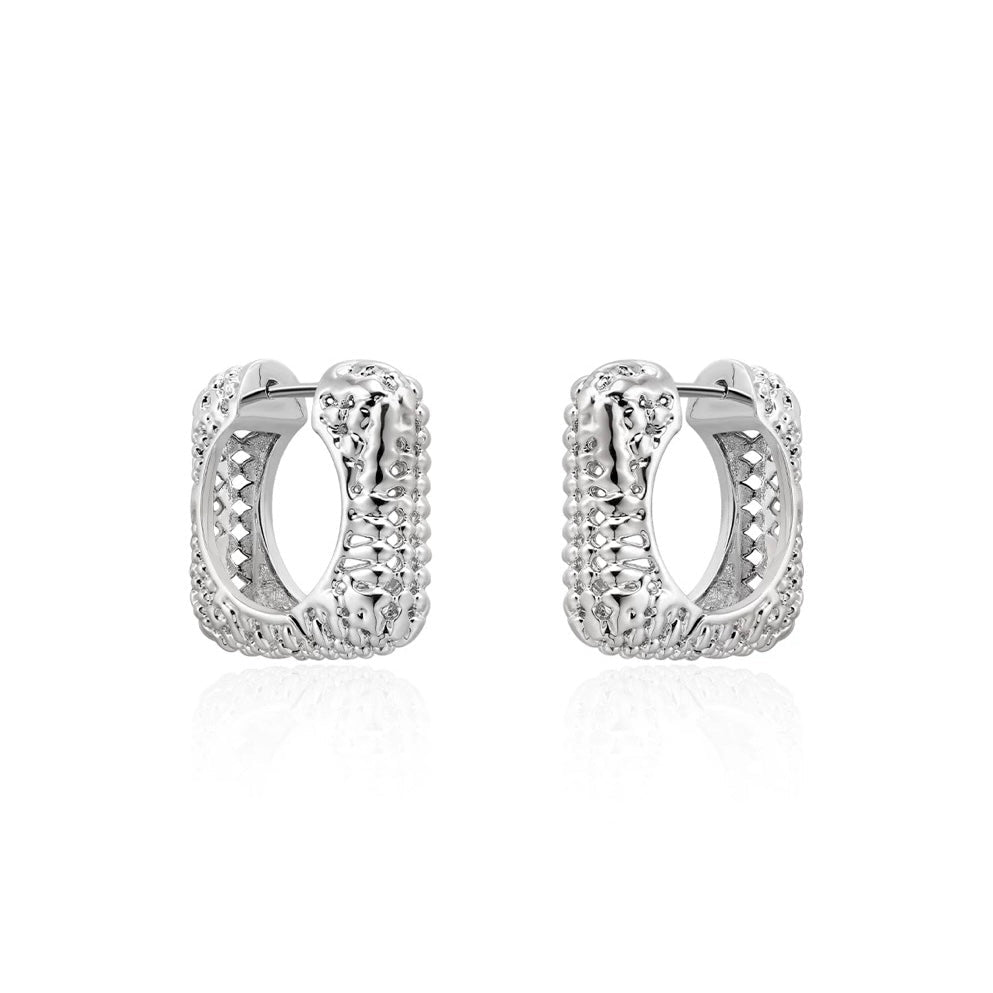 Sculptural Texture Hoop Earrings
