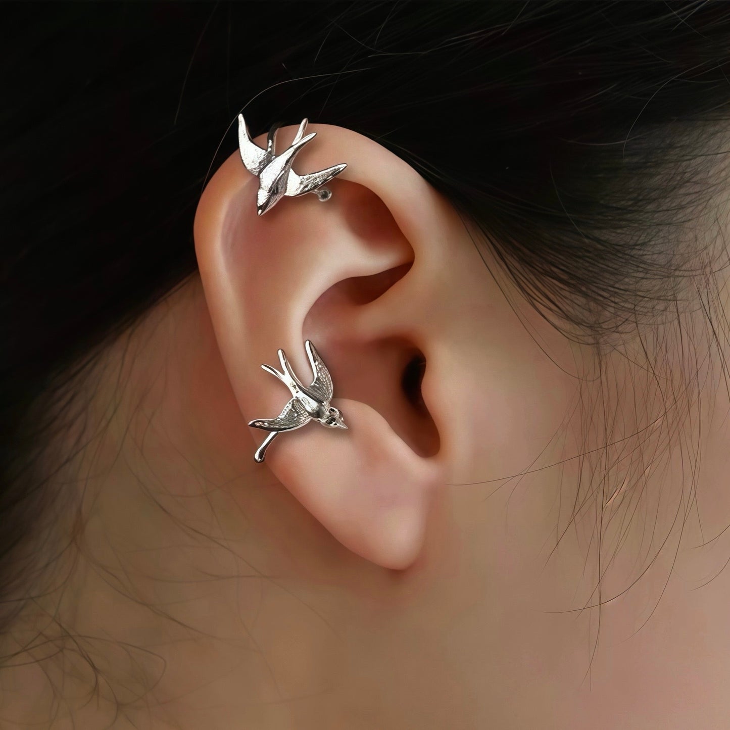 Soaring Swallow Ear Cuffs