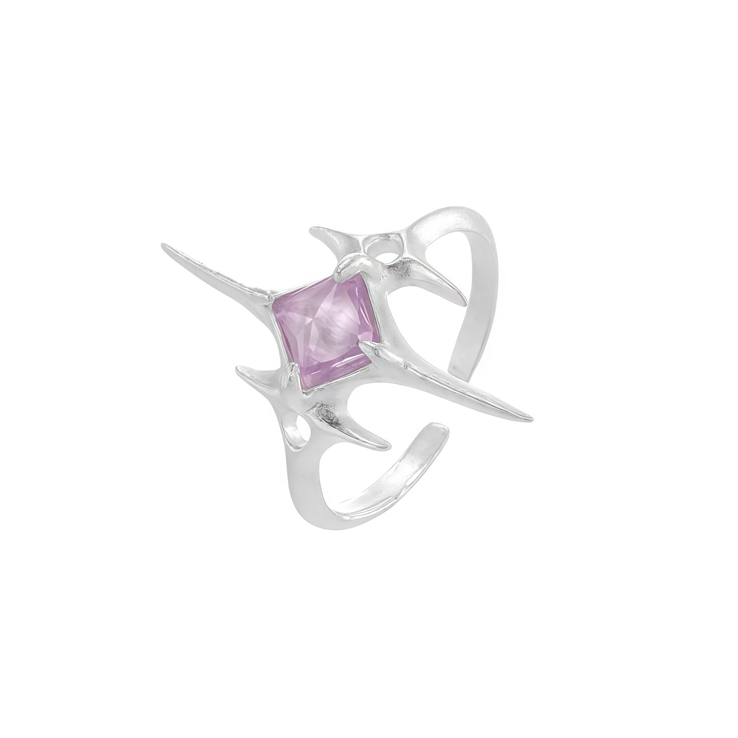 Starlit Thorn Amethyst Ring