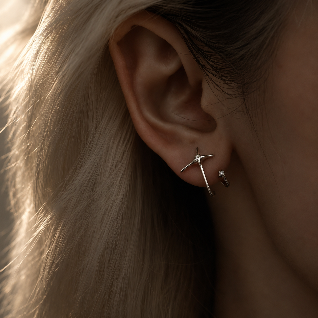 Starbound Arc Earrings (2-in-1 Style)
