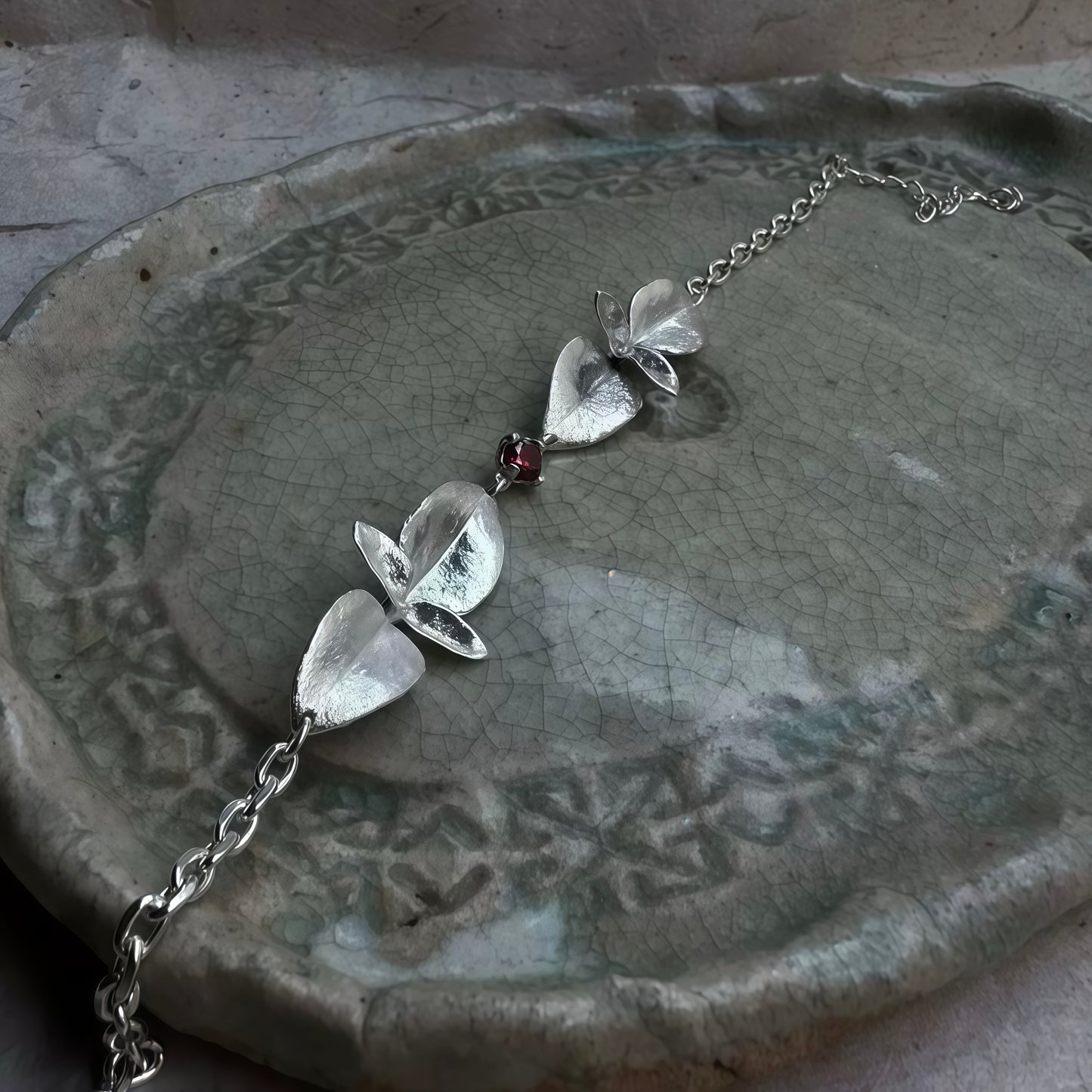 Silver Leaf Flow Bracelet