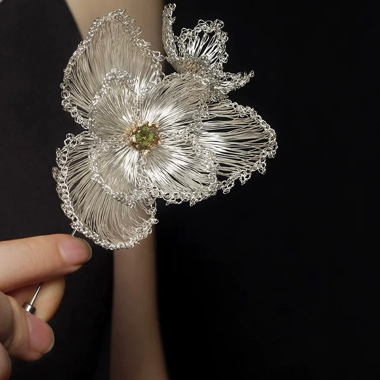 Ethereal Bloom Earrings / Necklace / Brooch — Handmade Filigree Flower Jewelry (30-Day Craft)