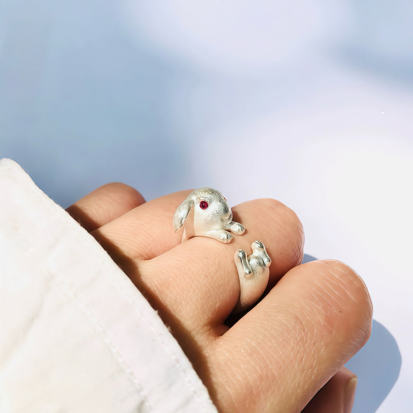 Bunny Embrace Ring — A Tiny Companion Wrapped Around Your Finger