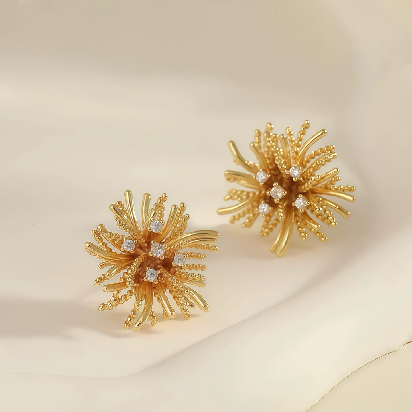 Firework Bloom Earrings – Gold & Silver