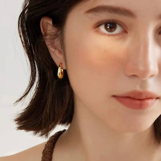 Molten Texture Hoop Earrings