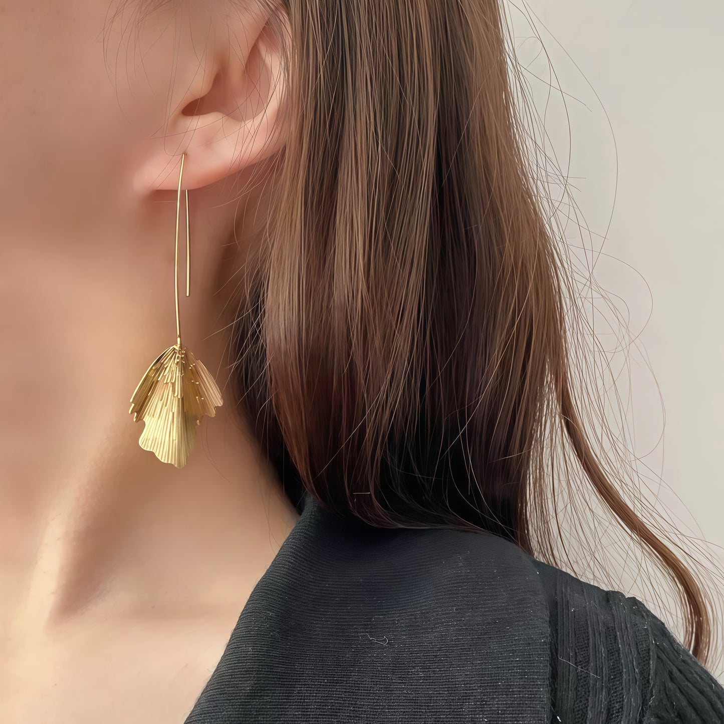 Ginkgo Whisper Earrings – Sculptural Elegance Inspired by Nature