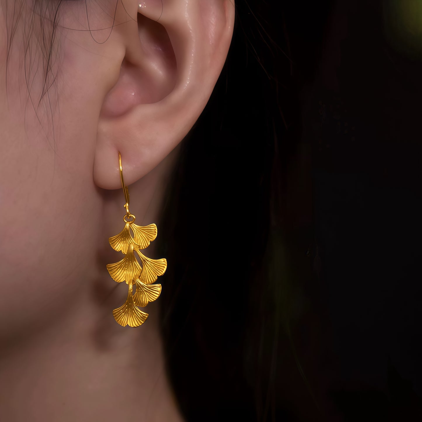 Ginkgo Kaskad Örhängen