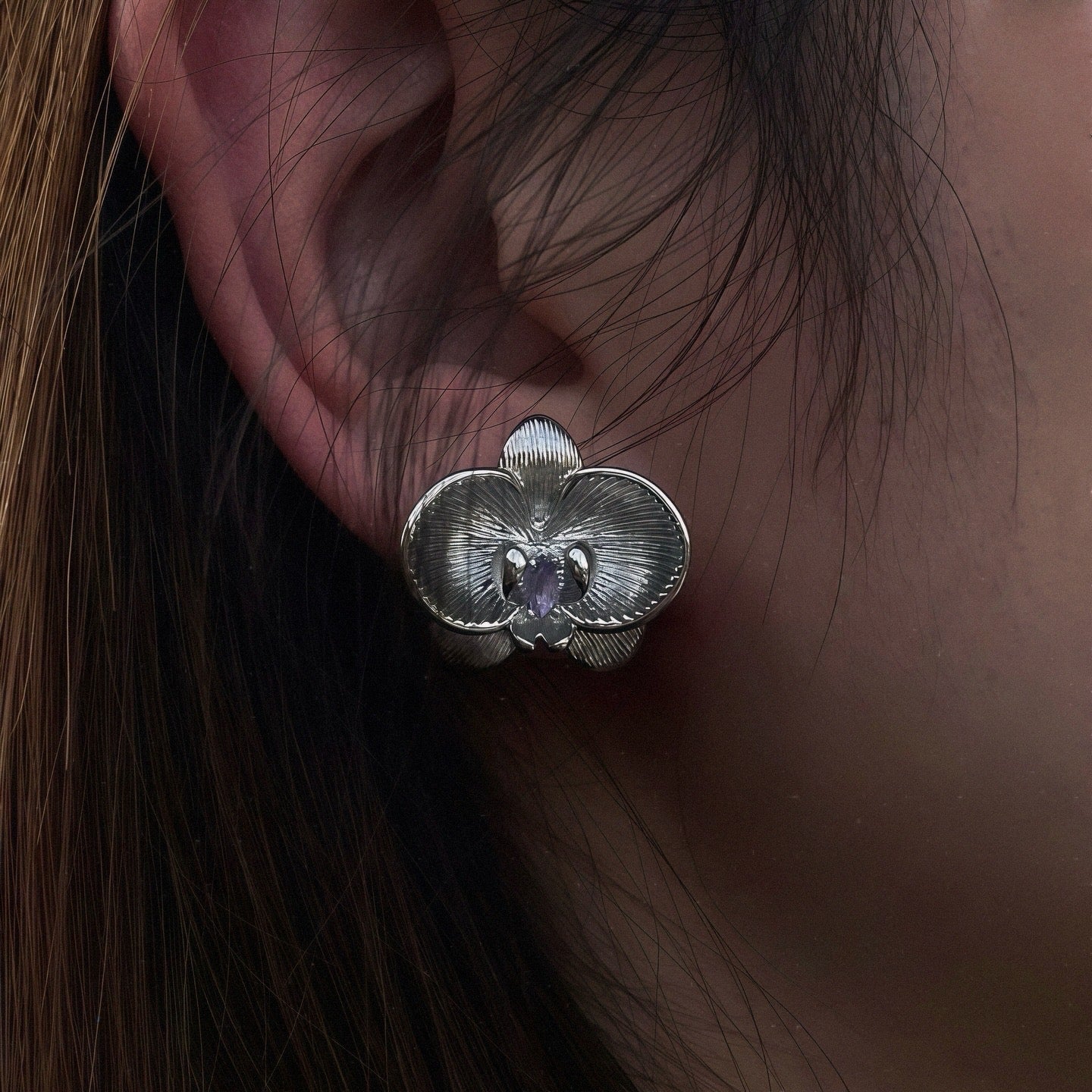 Orchid Whisper Stud Earrings