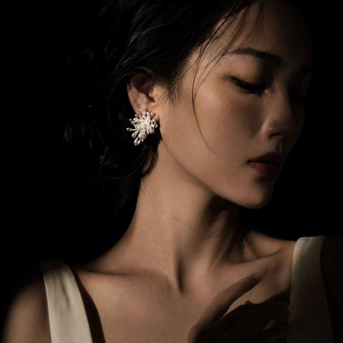 Pearl Cascade Sculpture Earrings