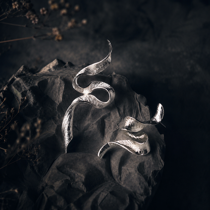 Sculpted Flow Silver Earrings