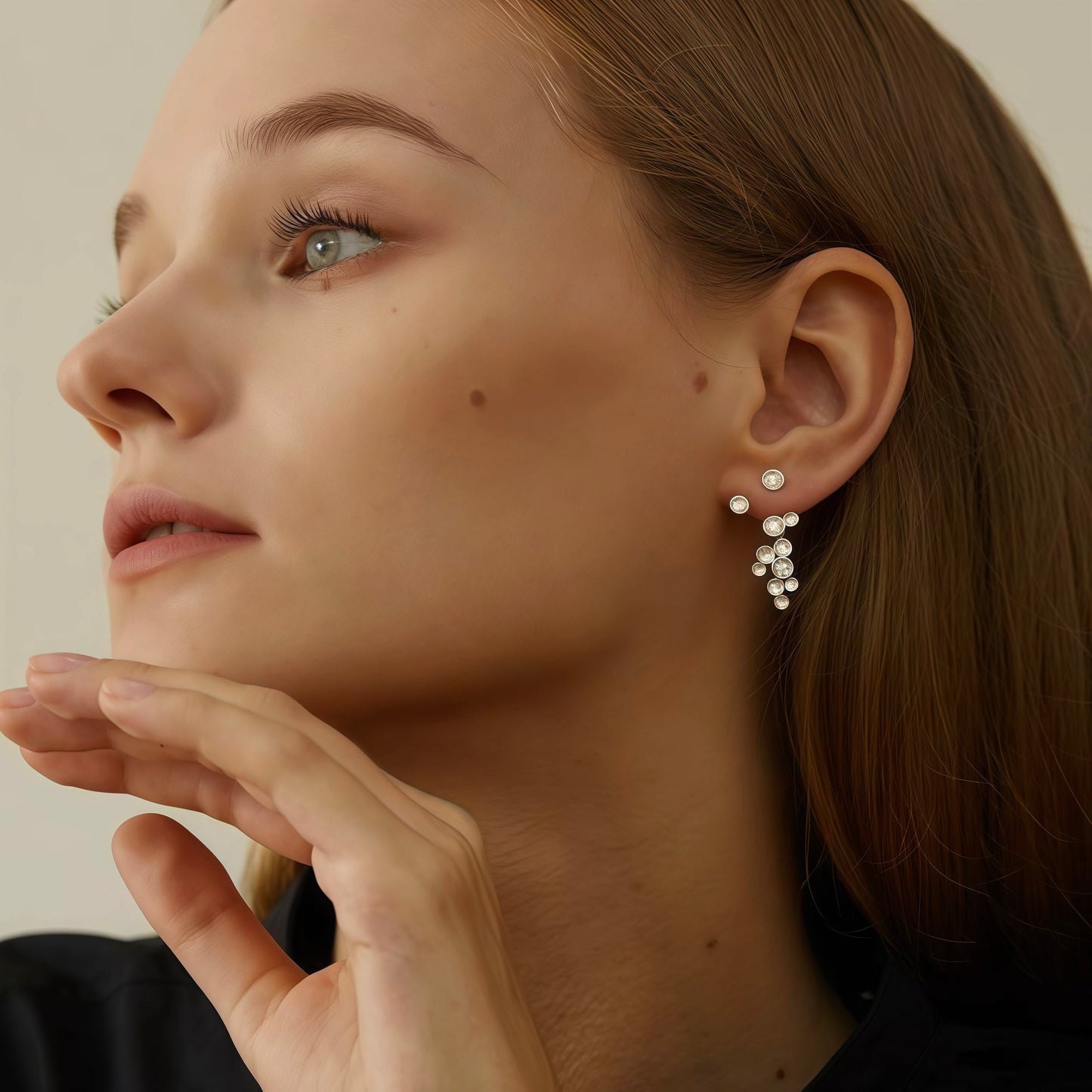 Cluster Drop Earrings (2-in-1 Style)