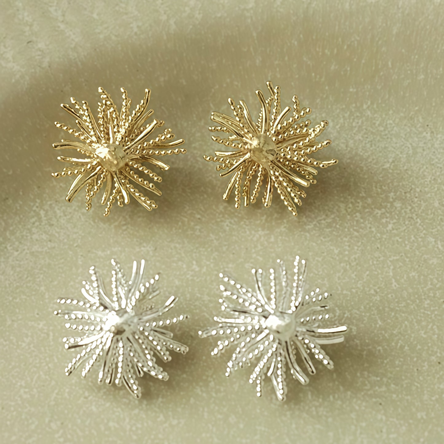 Firework Bloom Earrings – Gold & Silver