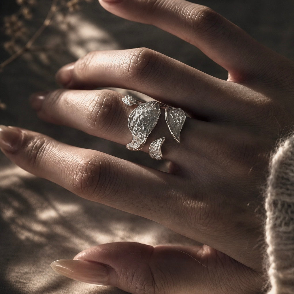 Drifted Petal Sculptural Ring