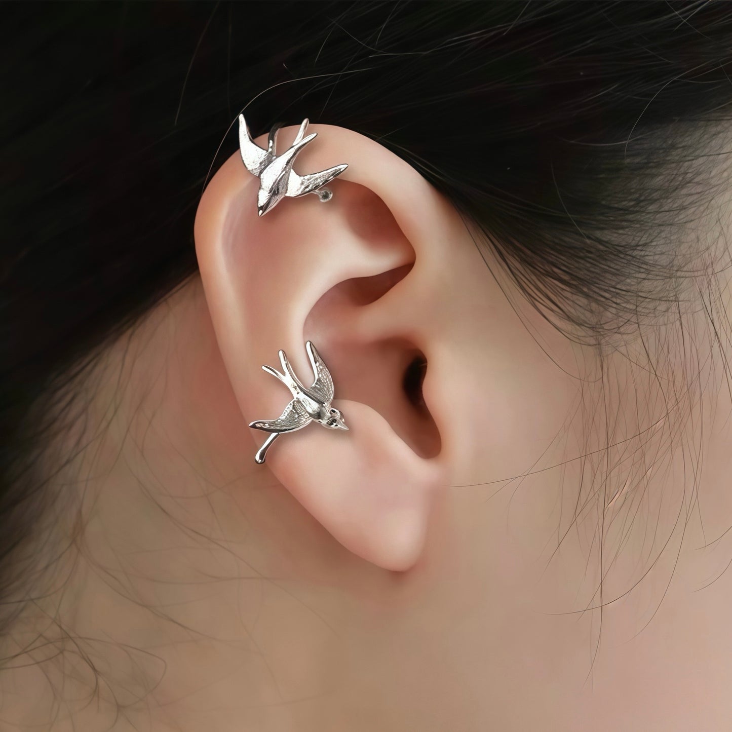 Soaring Swallow Ear Cuffs