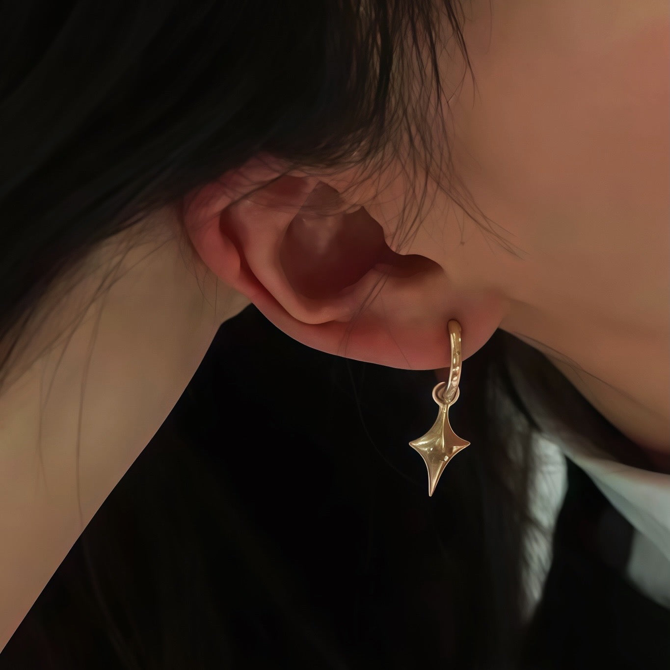 Celestial Drop Hoop Earrings (2-in-1 Style)