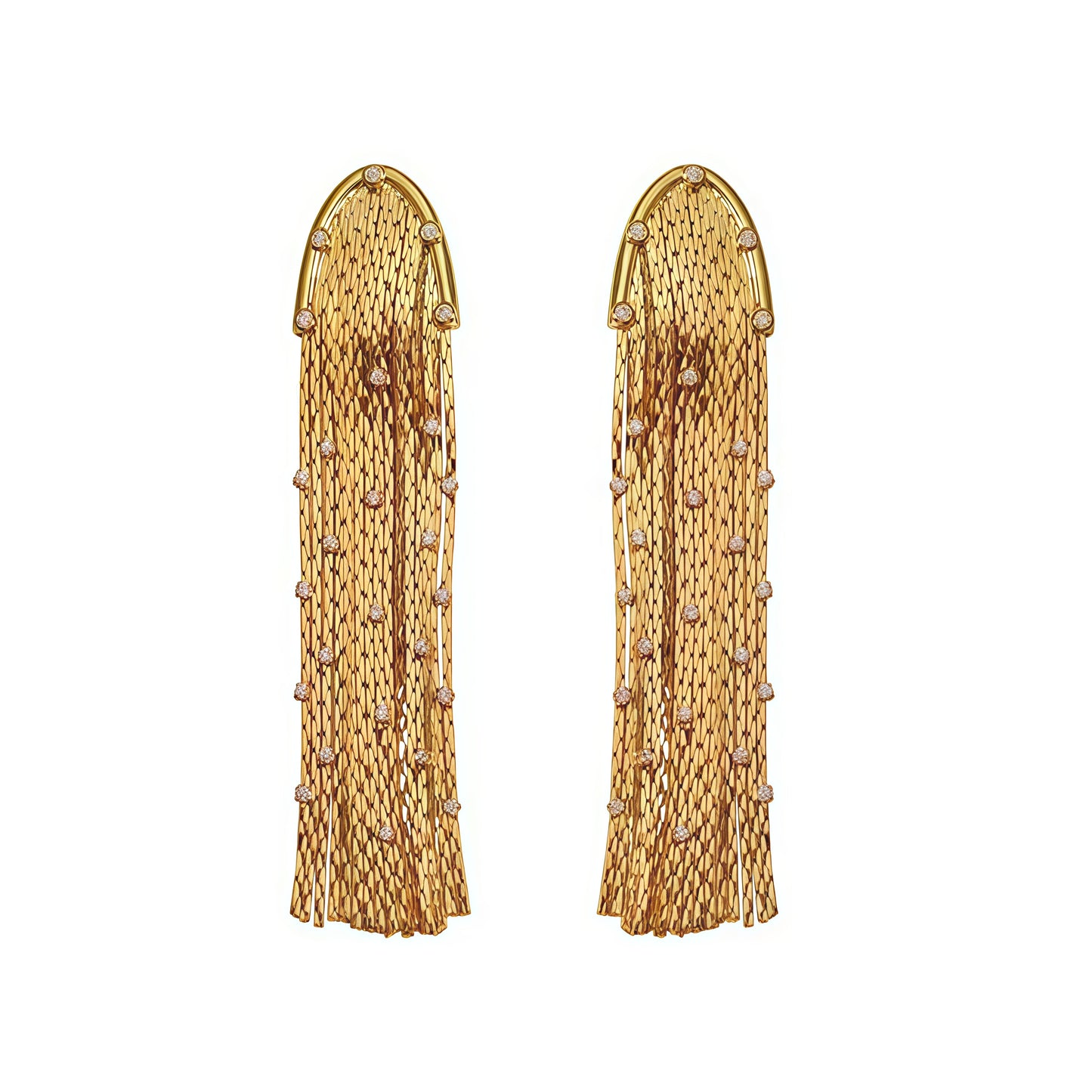 Golden Cascade Earrings – Radiant Fringe Statement Jewelry