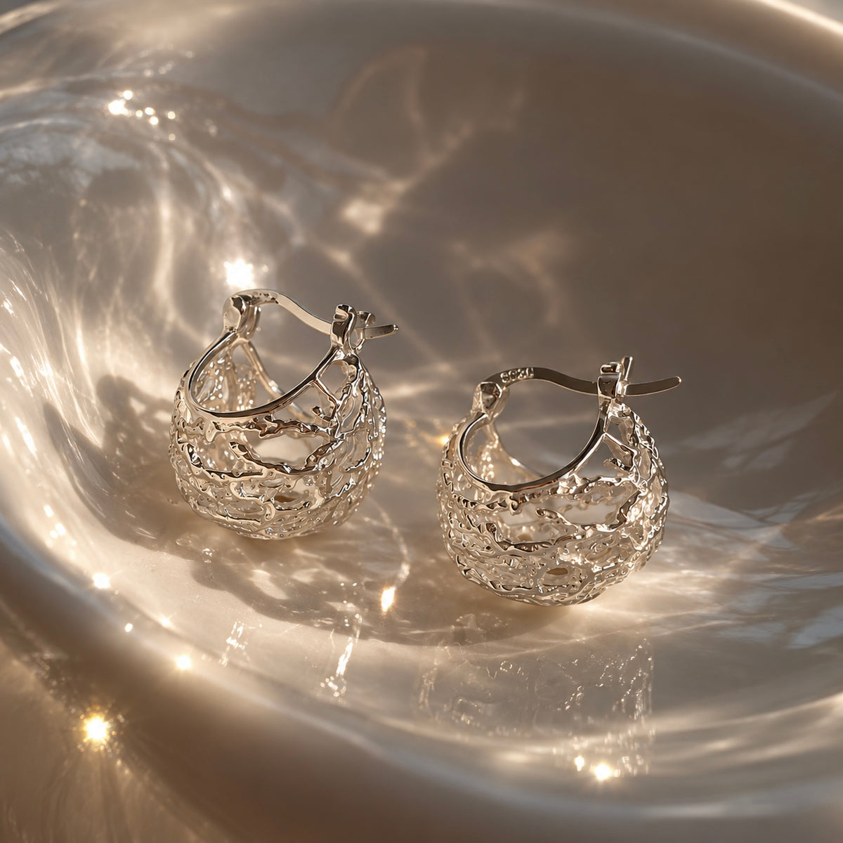 Whispering Vines Hoop Earrings
