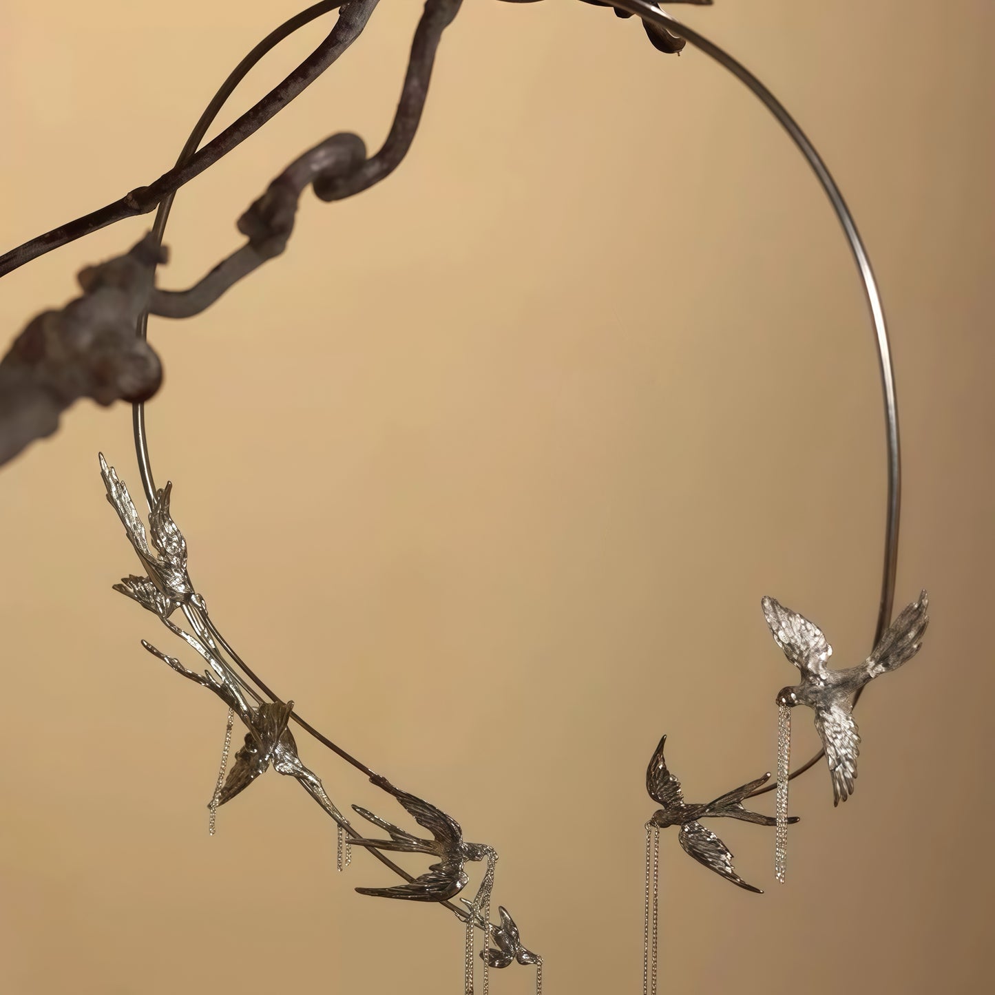 Flight of Grace Necklace – Sterling Silver Swallow Statement Collar