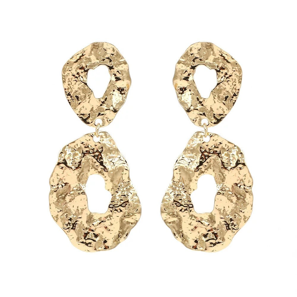 Molten Form Earrings – Sculptural Drops in Liquid Gold or Silver