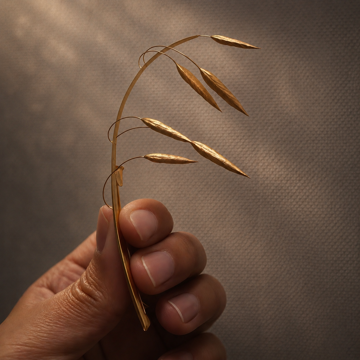Golden Oat Whisper Brooch