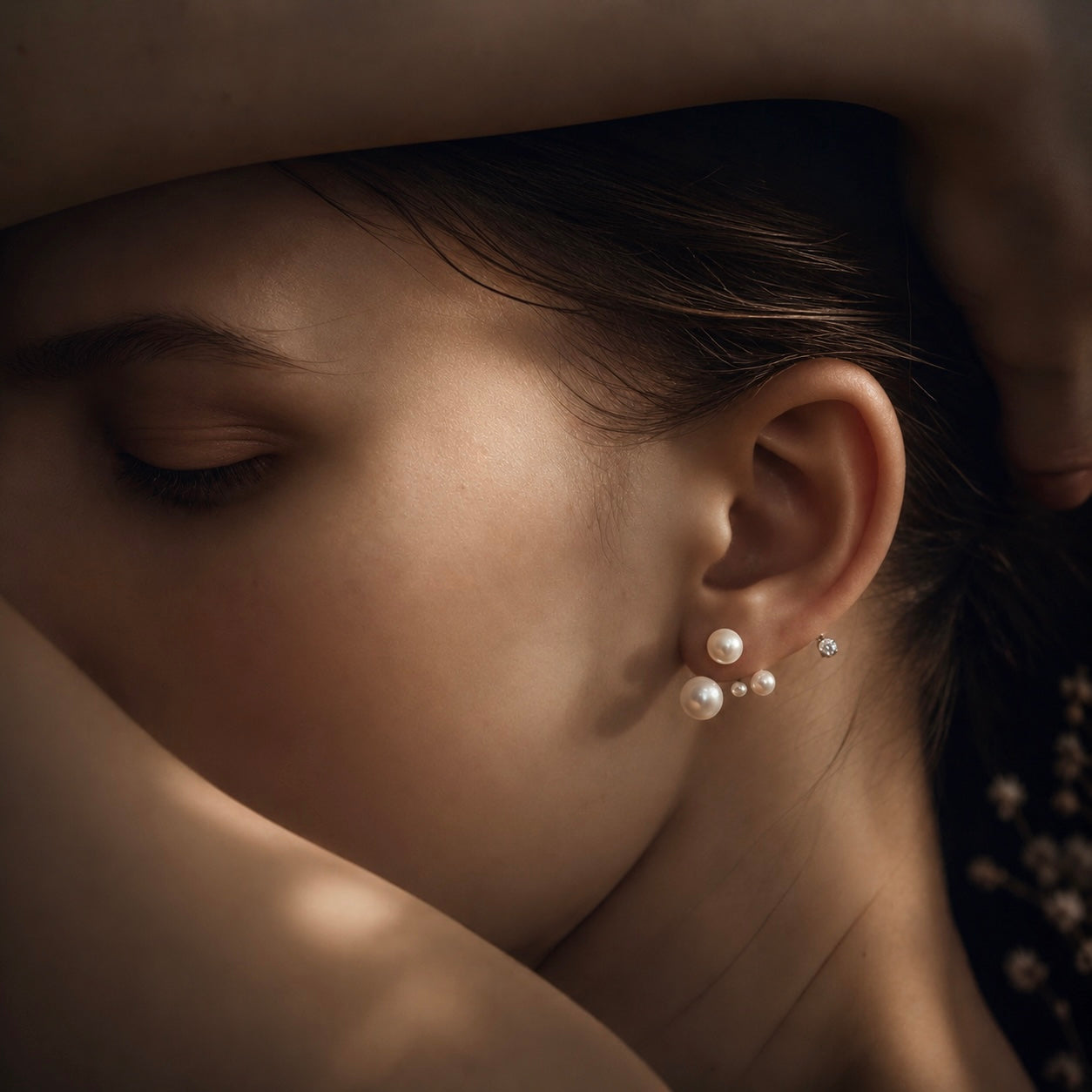 Orbiting Pearl Ear-Climber Earrings (2-in-1 Style)