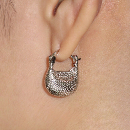Silver Mini Bag Hoops