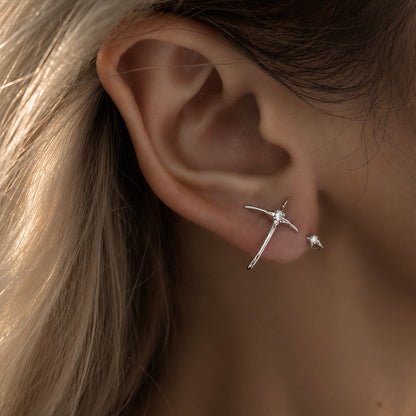 Starbound Arc Earrings (2-in-1 Style)