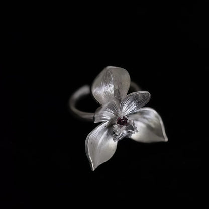 Orchid Bloom Silver Ring