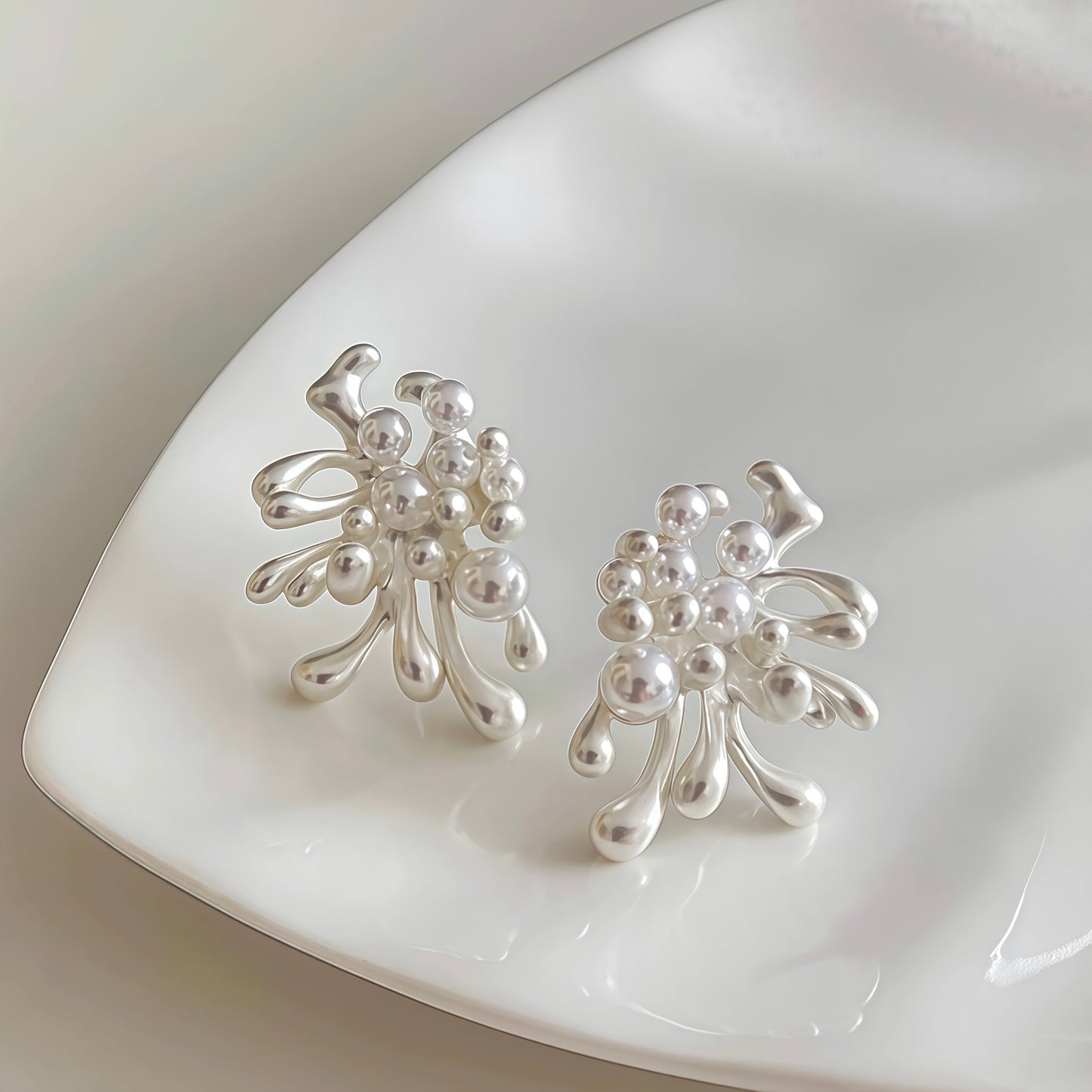 Pearl Cascade Sculpture Earrings