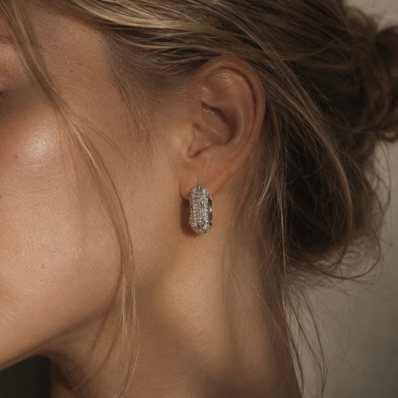 Sculptural Texture Hoop Earrings