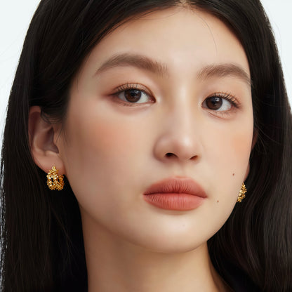 Gilded Bloom Hoops