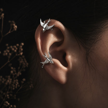 Soaring Swallow Ear Cuffs