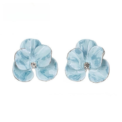 Orchid Bloom Hand-Painted Earrings