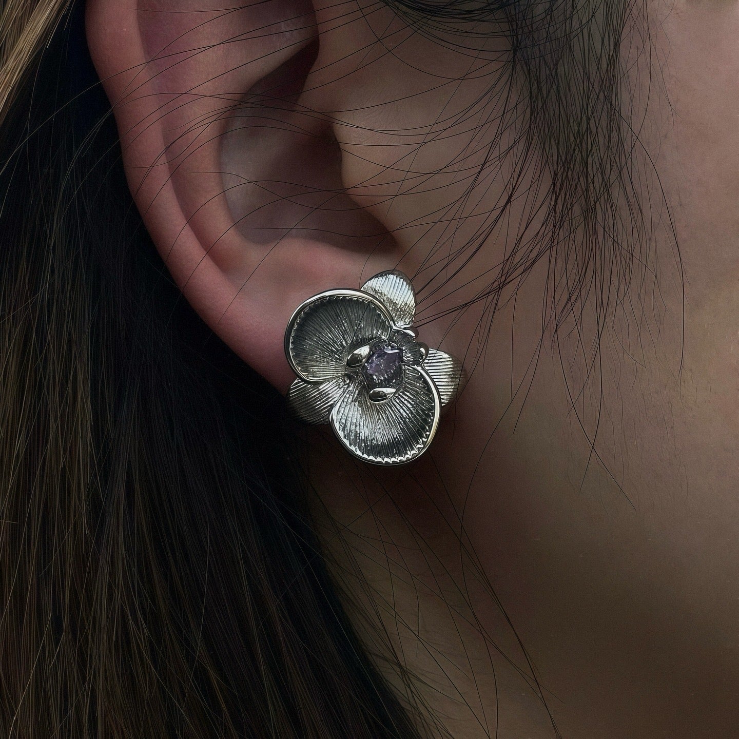 Orchid Whisper Stud Earrings