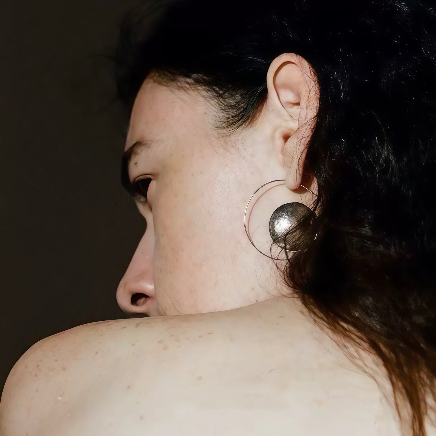 Celestial Orbit Earrings – Sun & Moon Sculptural Hoops