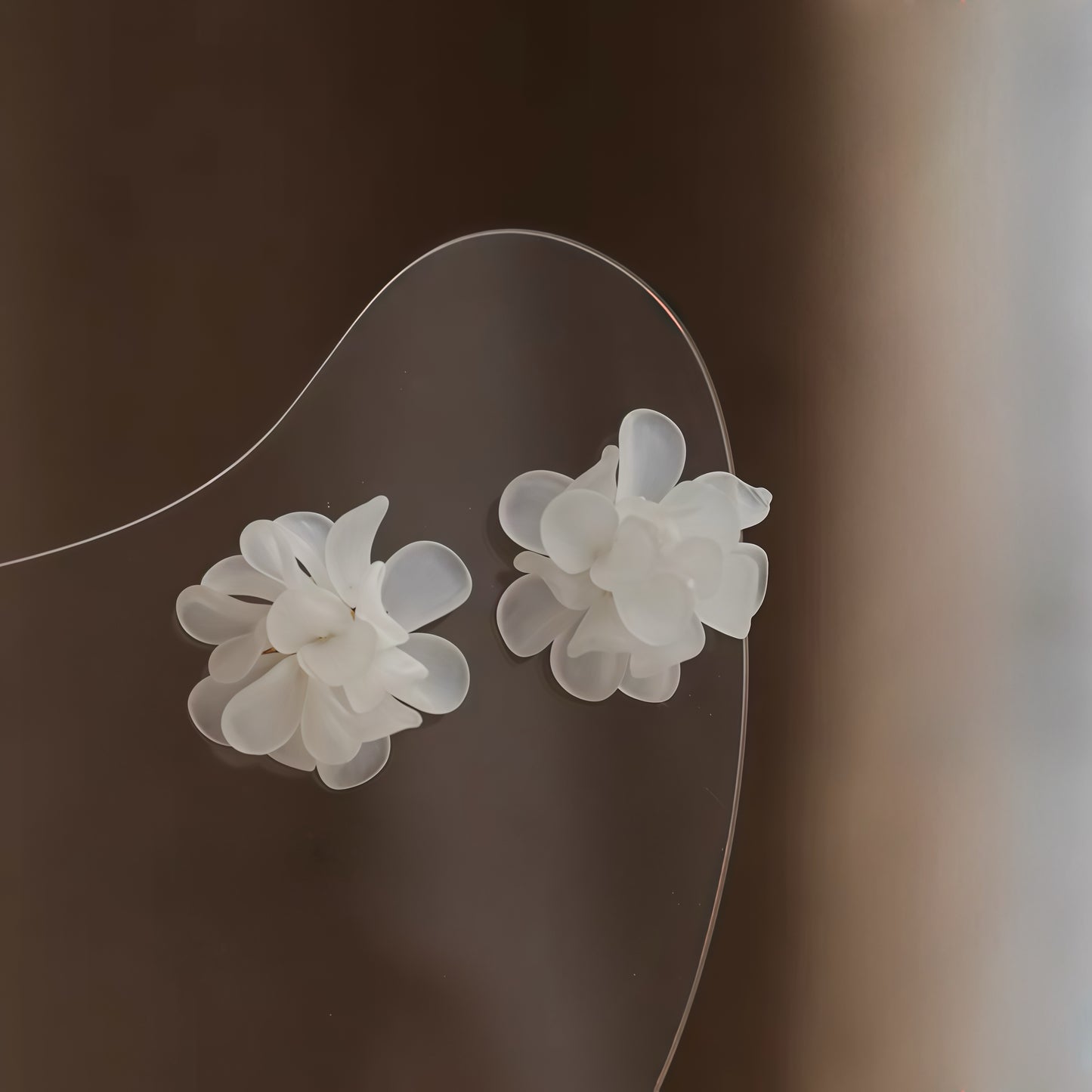 Blooming Elegance Flower Earrings – Soft White Petals of Timeless Grace