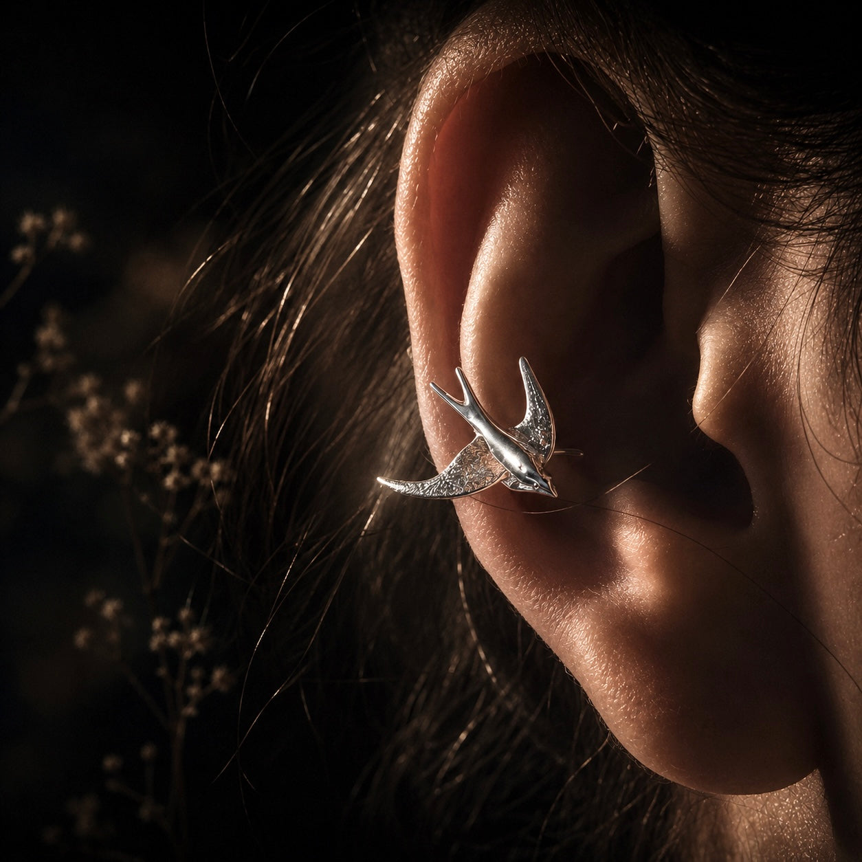 Soaring Swallow Ear Cuffs