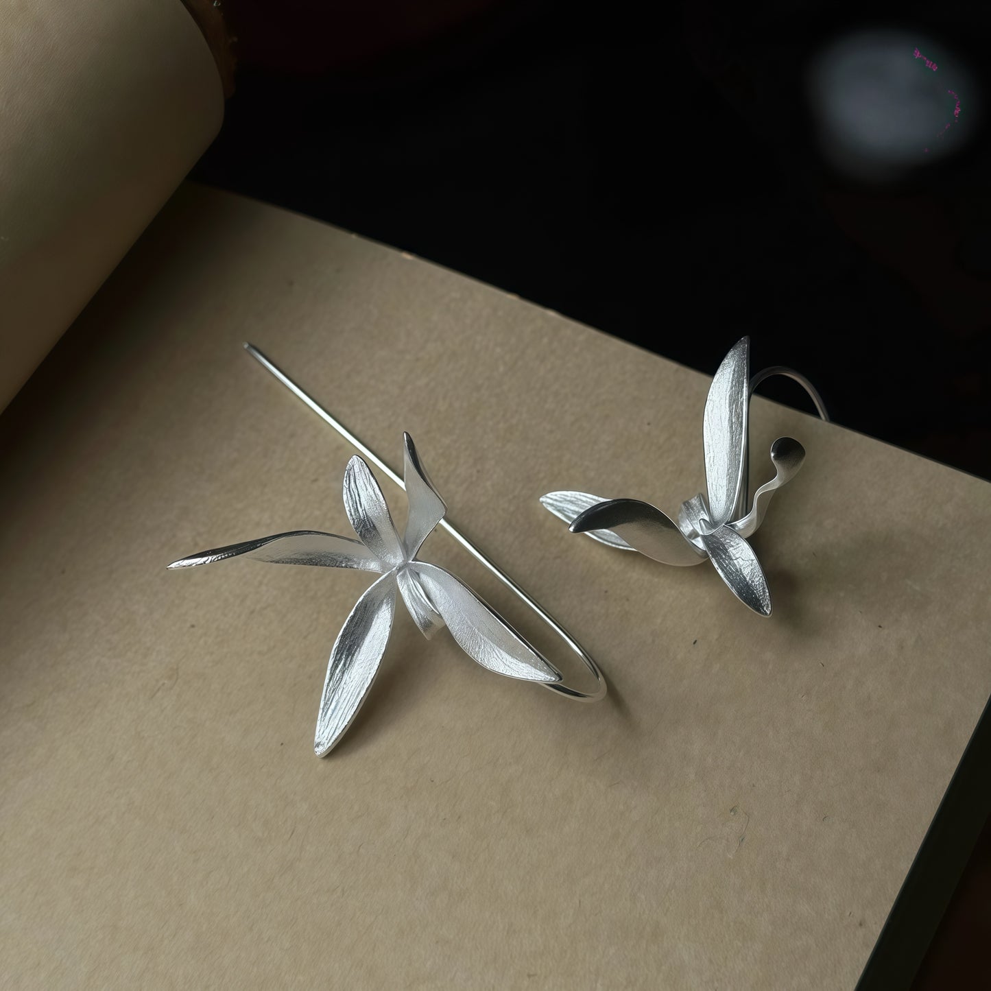 Four-Season Orchid Drop Earrings