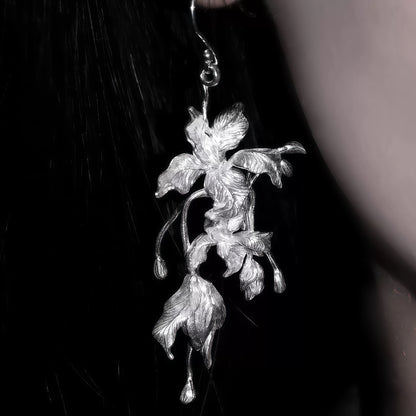 Lily & Butterfly Asymmetry Drop Earrings (30-Day Craft)