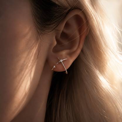 Starbound Arc Earrings (2-in-1 Style)
