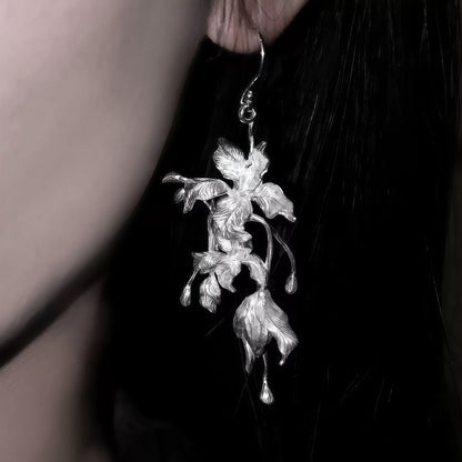 Lily & Butterfly Asymmetry Drop Earrings (30-Day Craft)