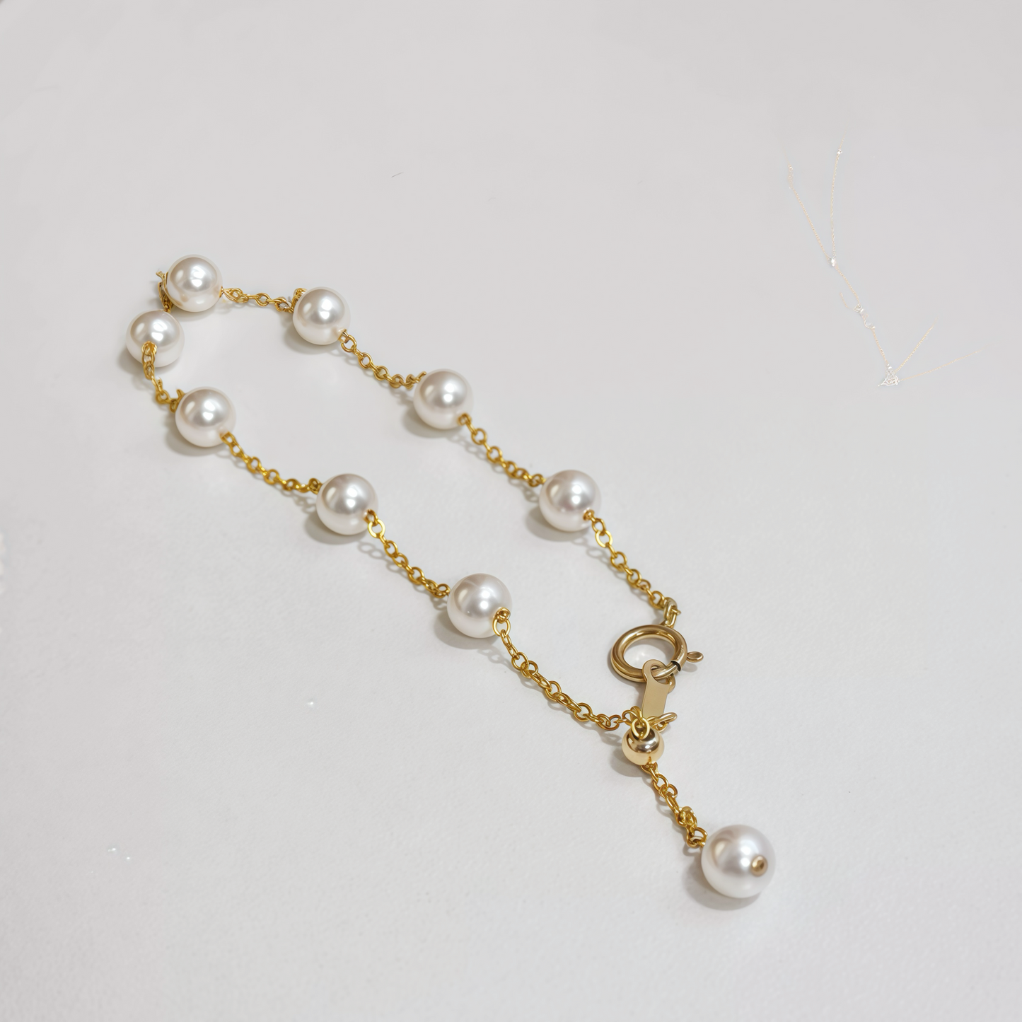 Golden Pearl Droplet Bracelet