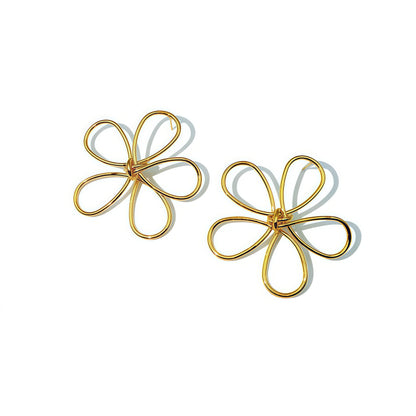 Hand-Formed Floral Wire Earrings