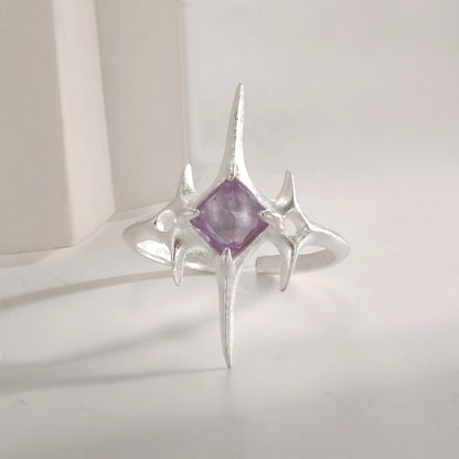 Starlit Thorn Amethyst Ring