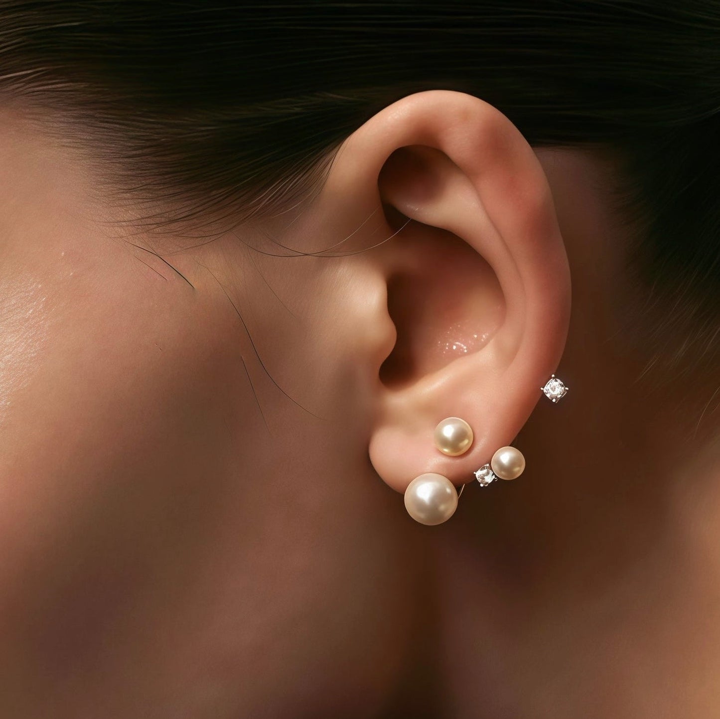 Orbiting Pearl Ear-Climber Earrings (2-in-1 Style)