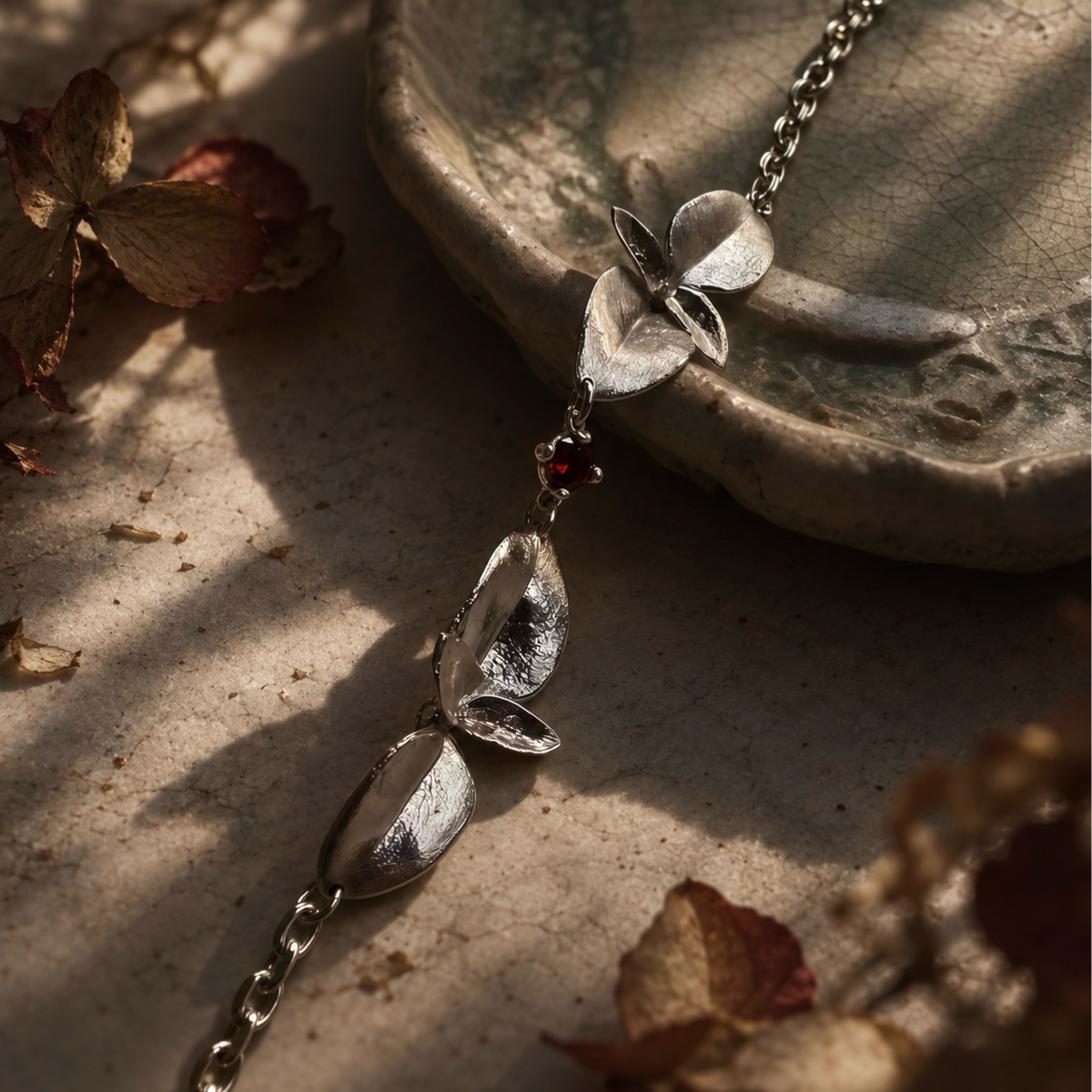 Silver Leaf Flow Bracelet