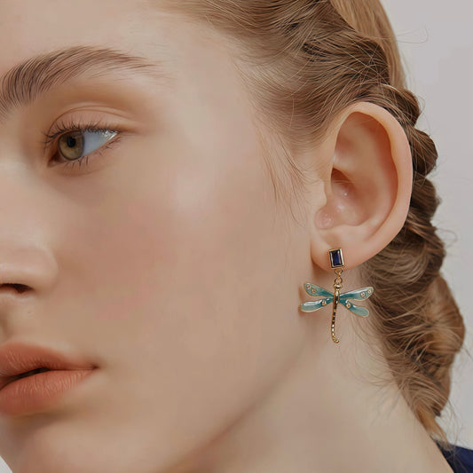 Emerald Sky Dragonfly Earrings