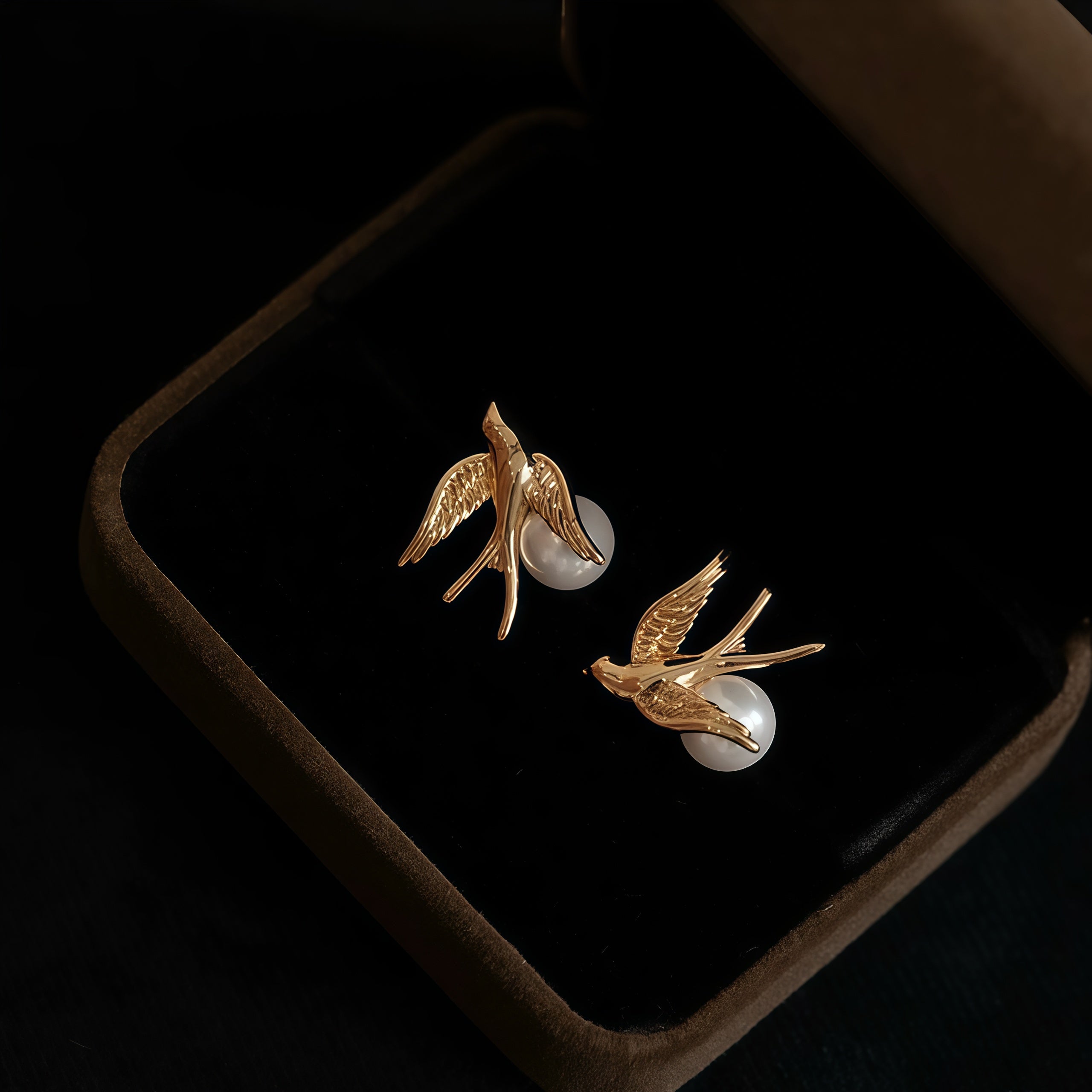Golden Swallow Pearl Earrings – ZØY® Jewelry